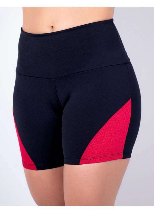 Fitmoda - Short com Recortes em Poliamida Texturizada para Academia Preto
