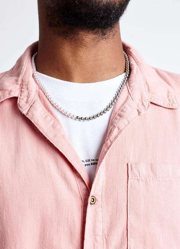 Gang - Corrente Perola Gang Masculina Prata