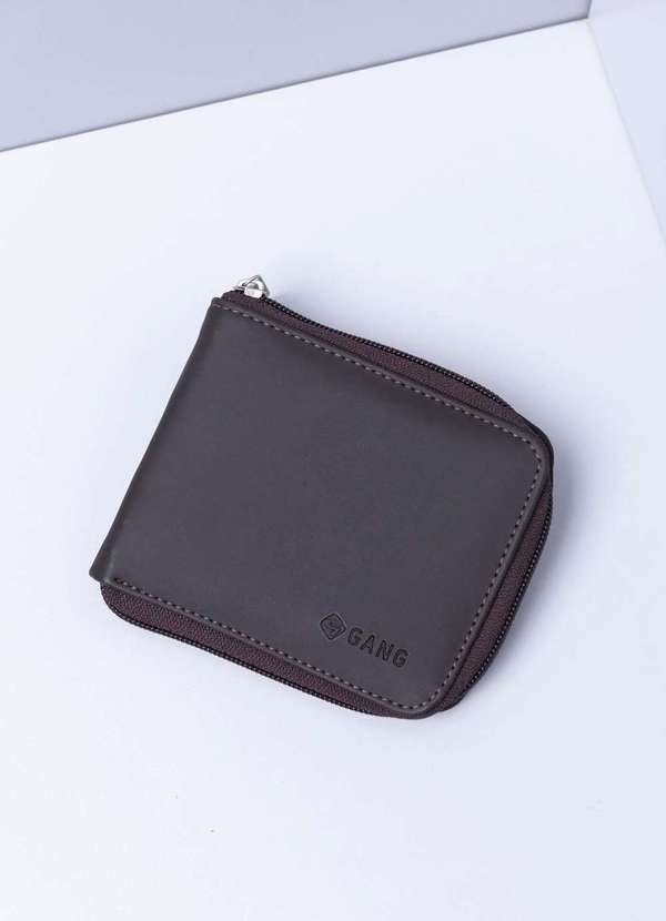Gang - Carteira Marrom com Ziper Marrom