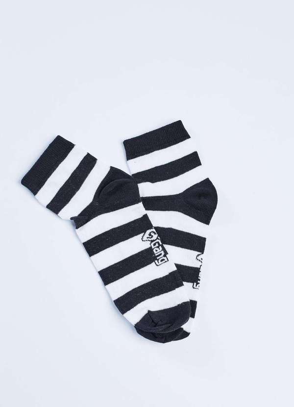 Gang - Kit Meia Listras Cinza e Preto Gang Multicores