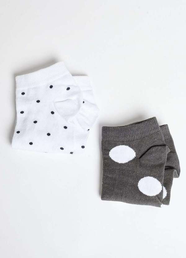 Gang - Kit Meia Sapatilha Poa Cinza Gang Cinza 2