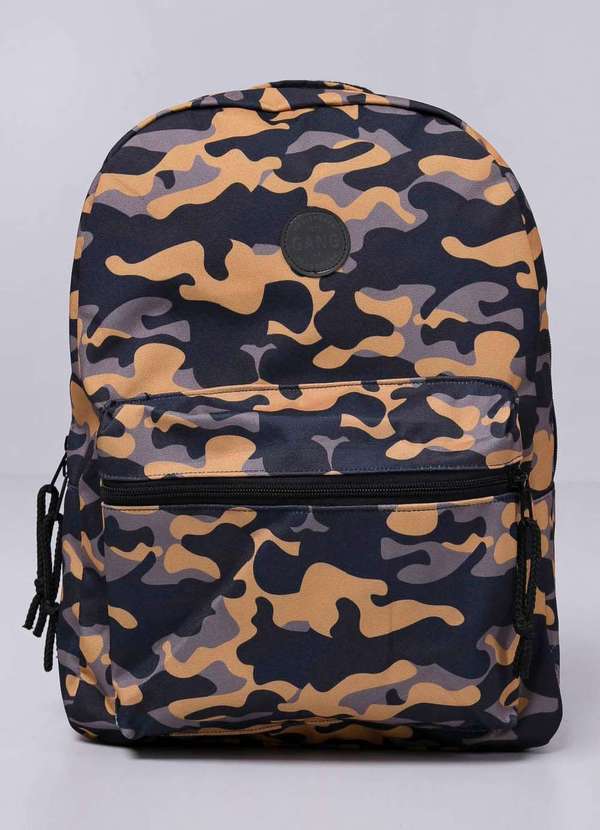 Gang - Mochila Estampada Camuflada Mostarda Gang Masculina Laranja