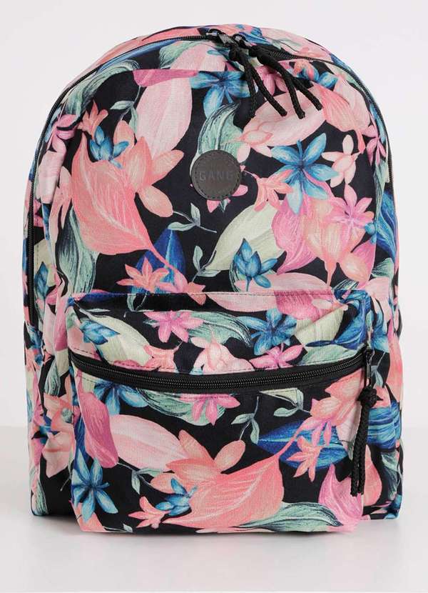 Gang - Mochila Veludo Floral Preto Preto