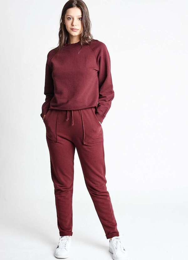 Gang - Blusa Raglan Moletom Vinho Gang Feminina Roxo 2