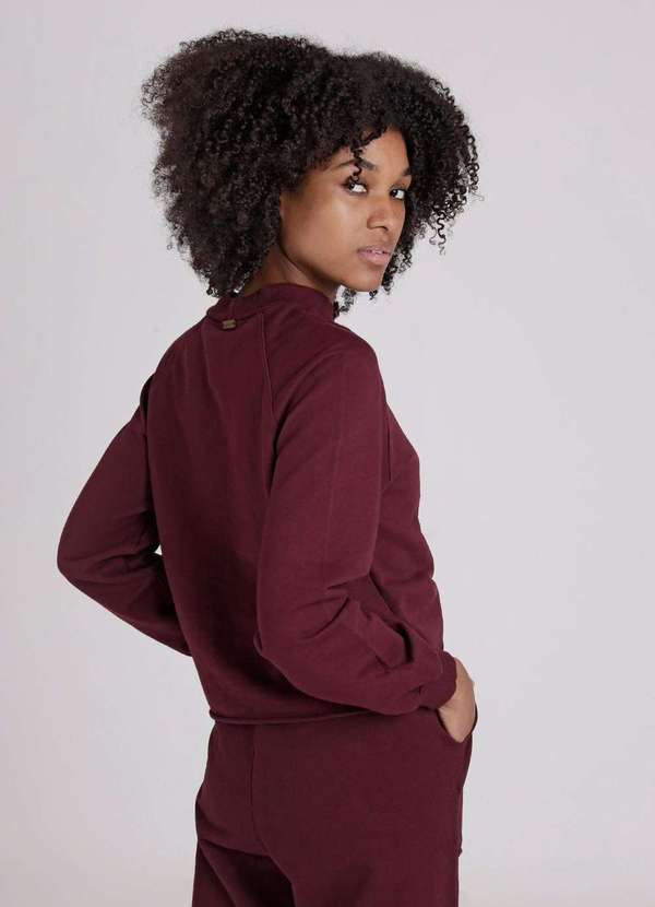 Gang - Blusa Raglan Moletom Vinho Gang Feminina Roxo 3