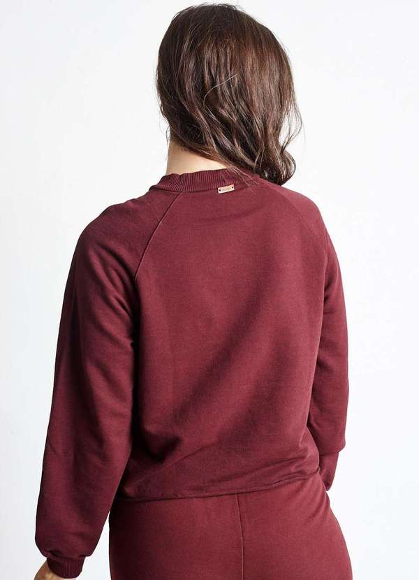 Gang - Blusa Raglan Moletom Vinho Gang Feminina Roxo 4