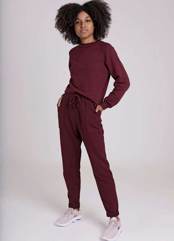 Gang - Blusa Raglan Moletom Vinho Gang Feminina Roxo 5