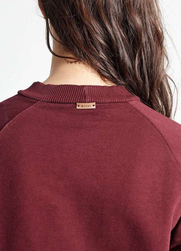 Gang - Blusa Raglan Moletom Vinho Gang Feminina Roxo 8