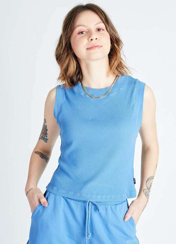 Gang - Blusa Regata Azul Gang Feminina Azul