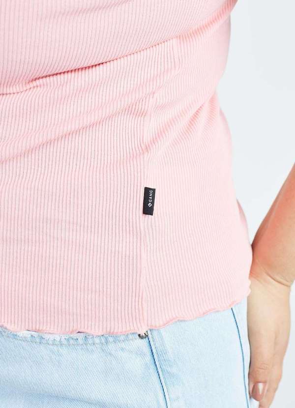 Gang - Blusa Regata Picot Rosa Gang Plus Size Feminina Rosa 5