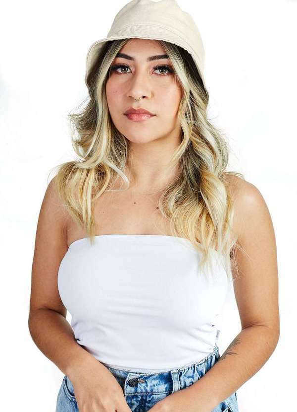 Gang - Blusa Top Faixa Branca Gang Feminina Branco