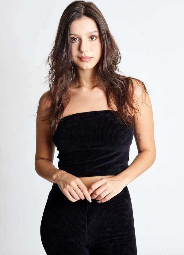 Gang - Blusa Top Faixa Preta Gang Feminina Preto