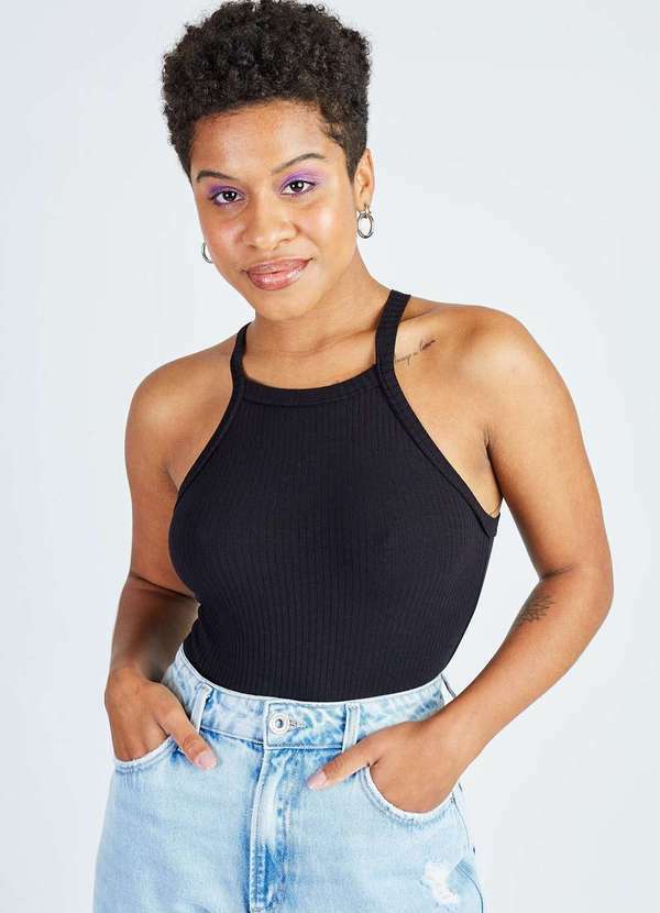 Gang - Body Cava Halter Preto Gang Feminina Preto
