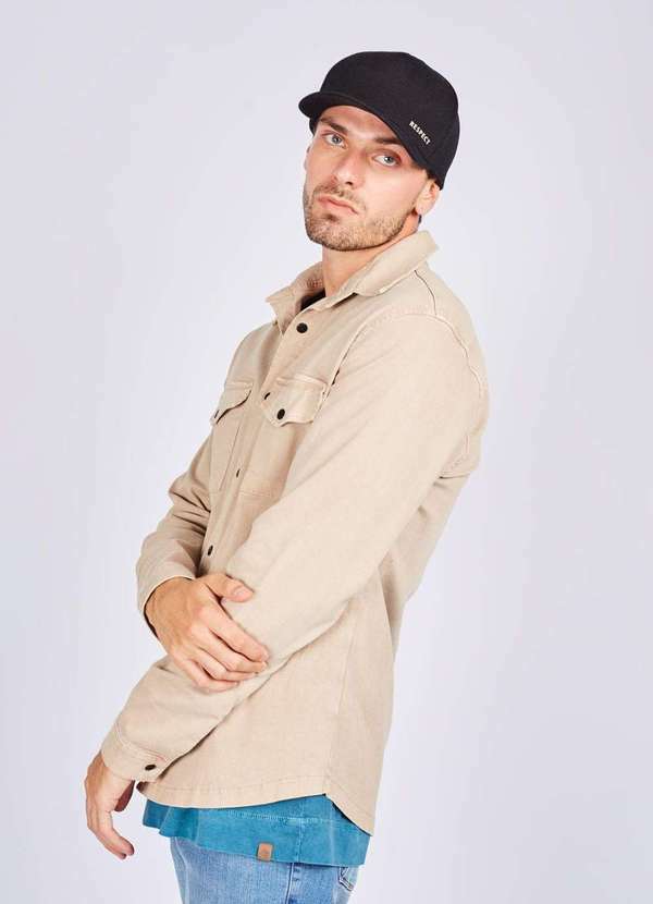 Gang - Camisa de Sarja Aveludada Caqui Gang Masculina Pp