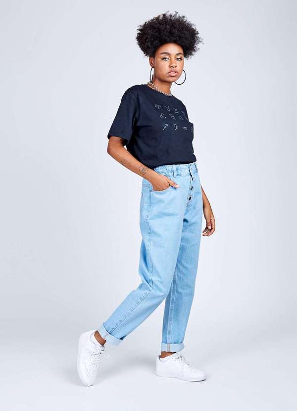 Gang - T-Shirt Margarida Lilas Gang Feminina Preto