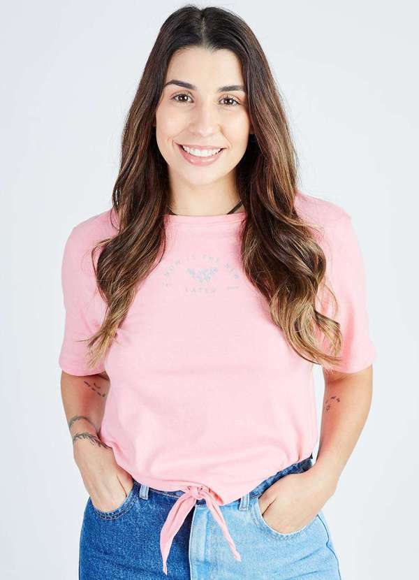 Gang - T-Shirt Silk Now Is The New Later Rosa Gang Feminina Rosa