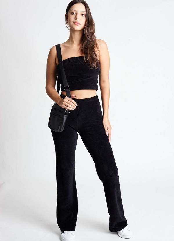 Gang - Calca Flare Basica Preta Gang Feminina Preto