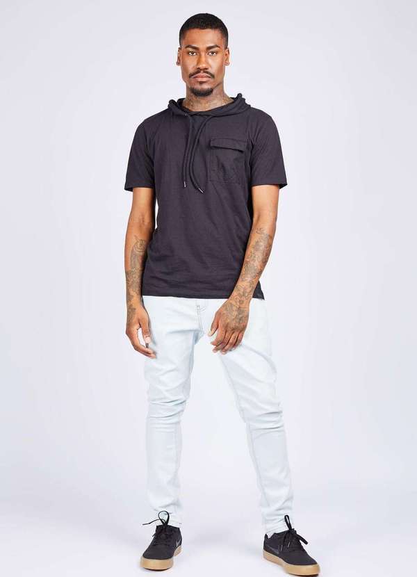 Gang - Camiseta Manga Curta com Capuz Gang Masculina Multicores