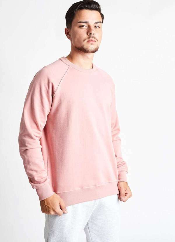 Gang - Moletom Careca Raglan Basico Rosa Antigo Gang Rosa