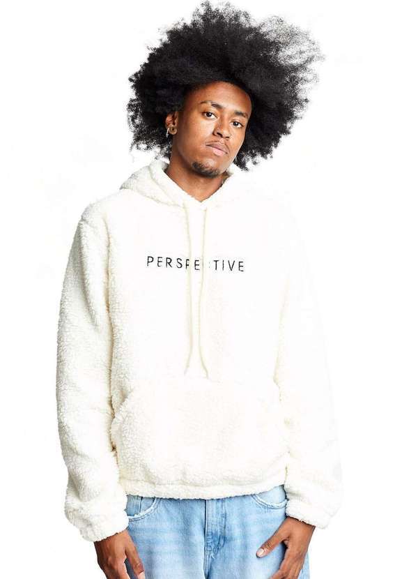 Gang - Moletom Pelinho Off White Bordado Gang Masculino Nude