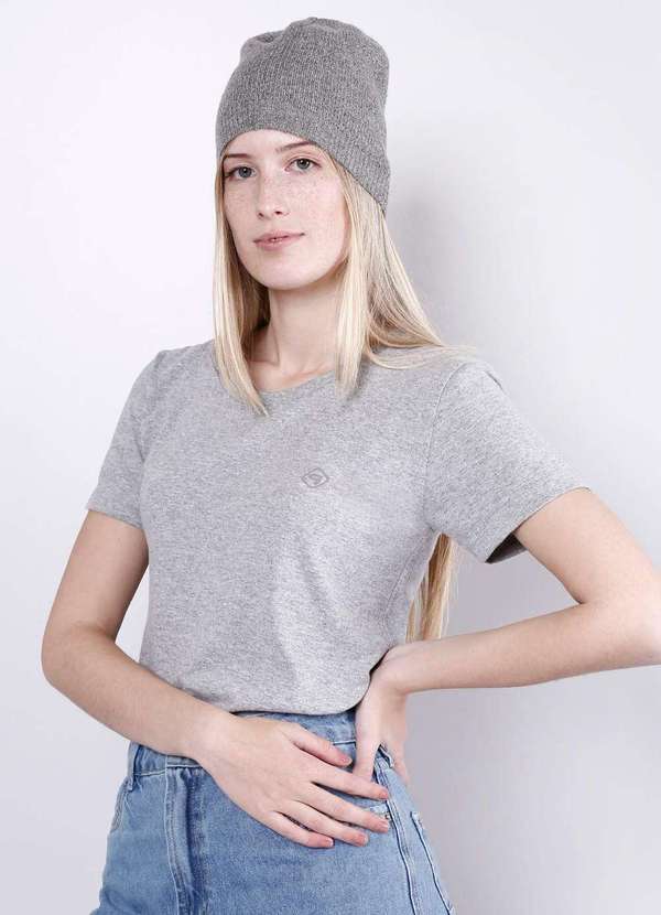 Gang - Camiseta Basica Feminina Cinza Mescla Cinza