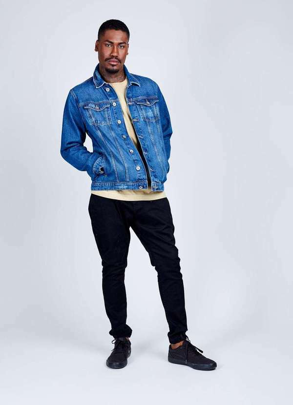 Gang - Jaqueta Jeans Tradicional Gang Masculina Azul