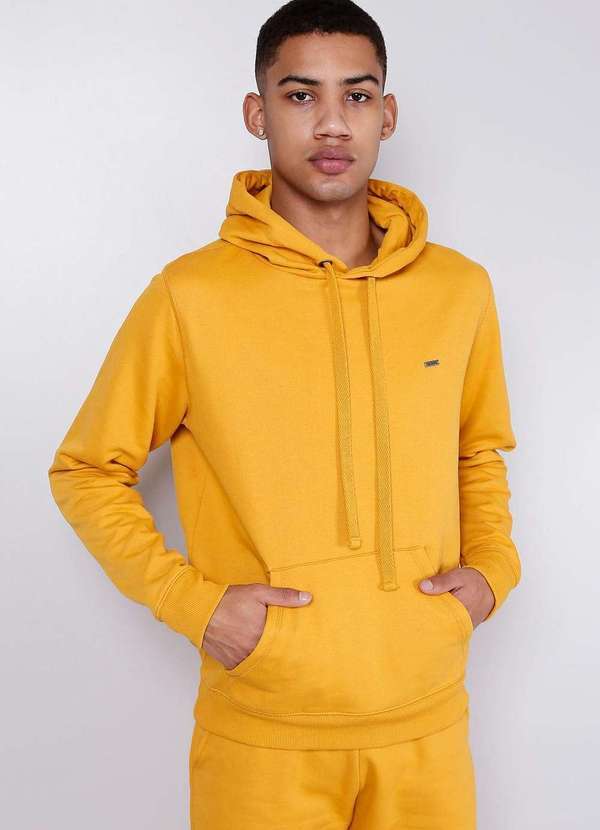 Gang - Moletom Canguru Basico Mostarda Gang Masculino Amarelo