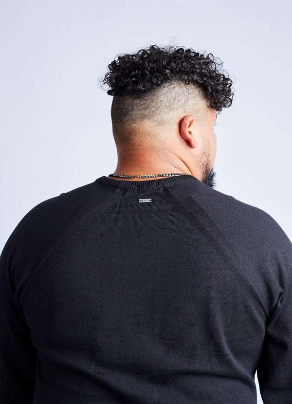 Gang - Blusao Raglan Preto Gang Plus Size Masculino Preto 3