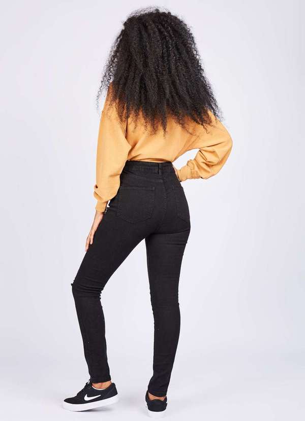 Calca Jeans Skinny Preta Gang Feminina Preto Gang