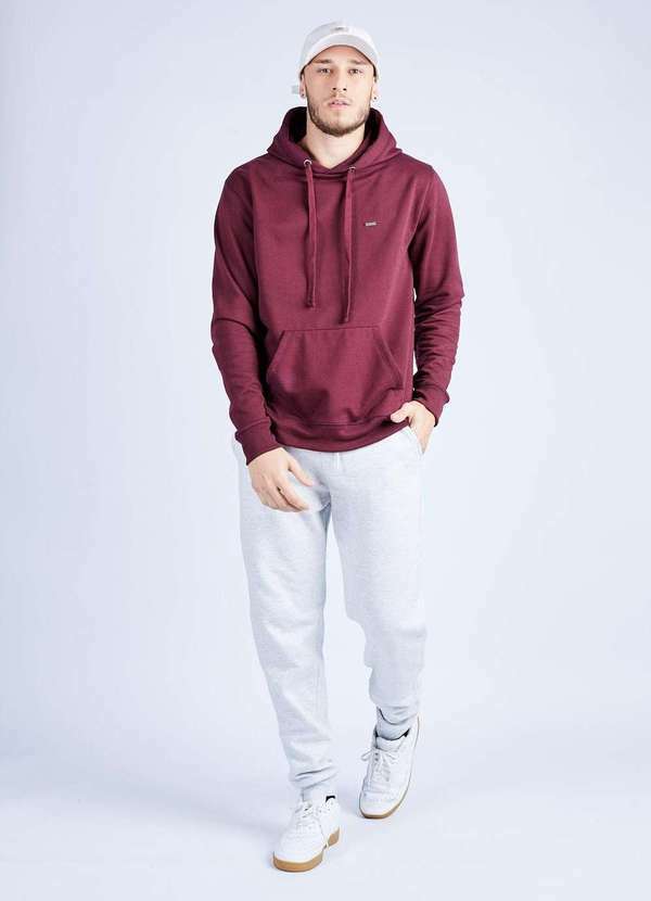 Gang - Moletom Basico com Capuz Vinho Gang Masculino Vermelho