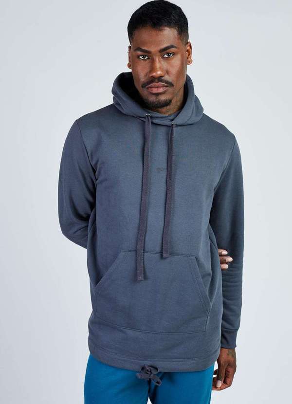 Casaco Moletom Masculino Moletom Cinza Chumbo Casaco Moletom