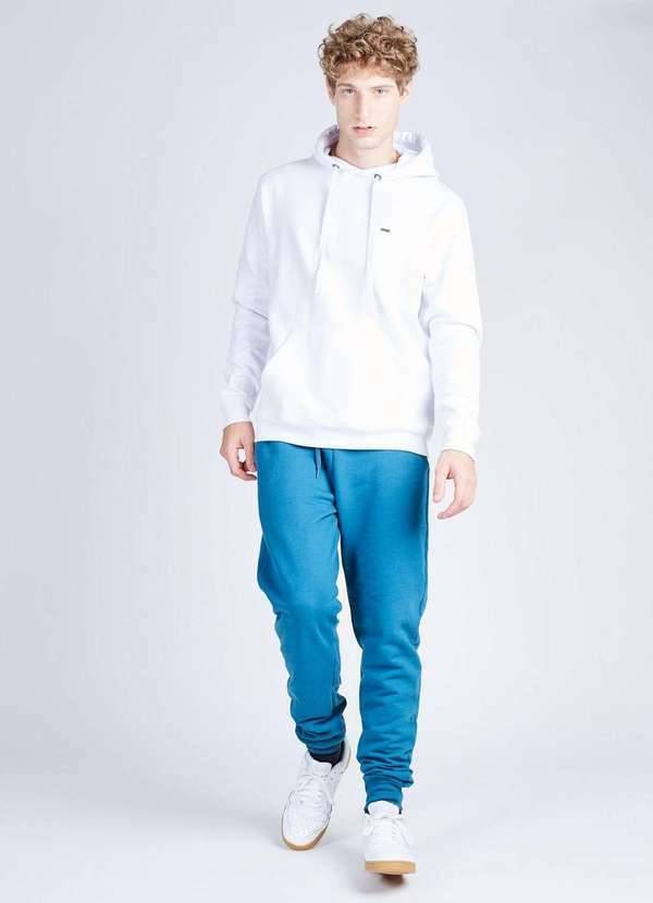 Gang - Moletom Canguru Basico com Capuz Branco Gang Masculino Branco