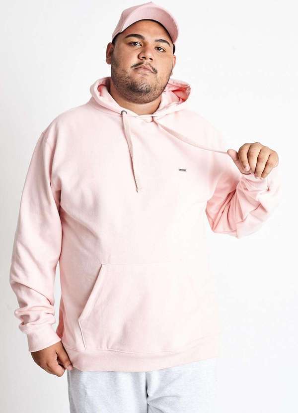 Gang - Moletom Canguru Basico Rosa Lotus Gang Plus Size Rosa