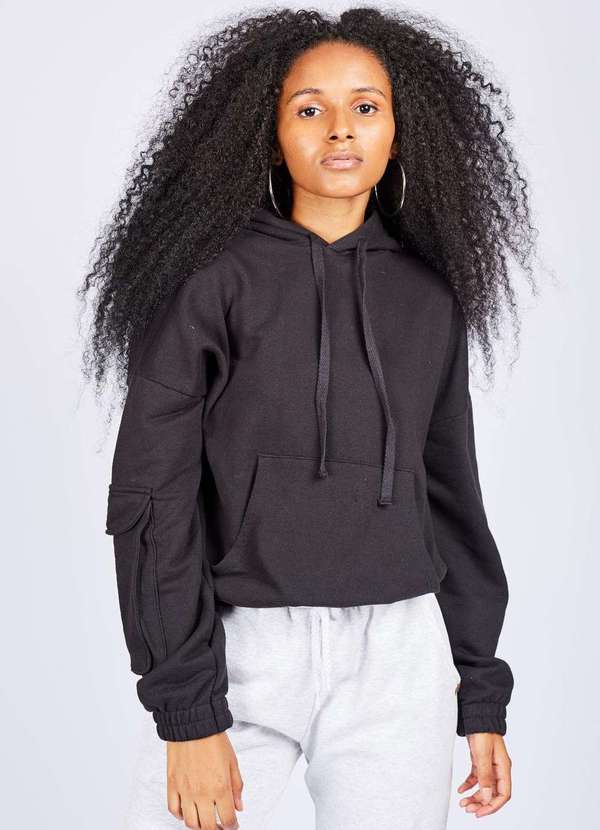 Gang - Moletom Canguru com Capuz Preto Gang Feminino Preto 4