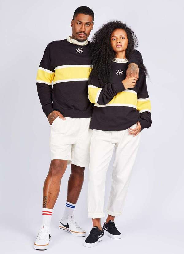 Moletom Preto e Amarelo Collab Zudizilla Masculino Preto Gang