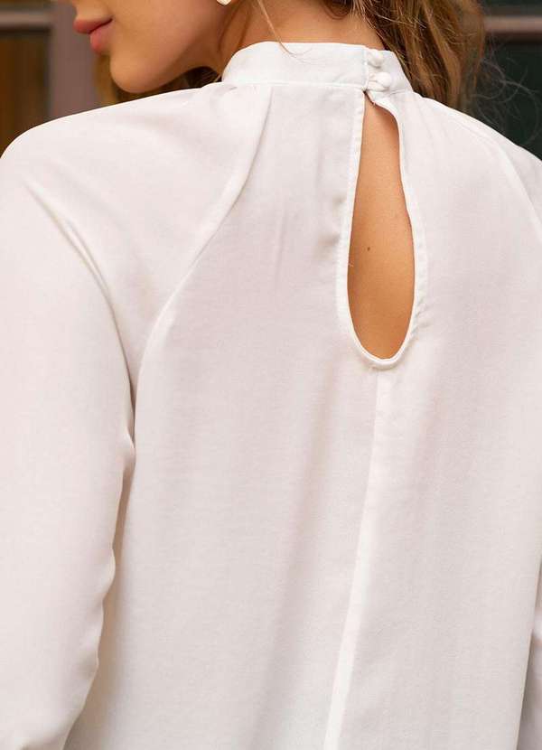 Miss Misses - Blusa Andressa Manga Longa Detalhe Capa Branco 10