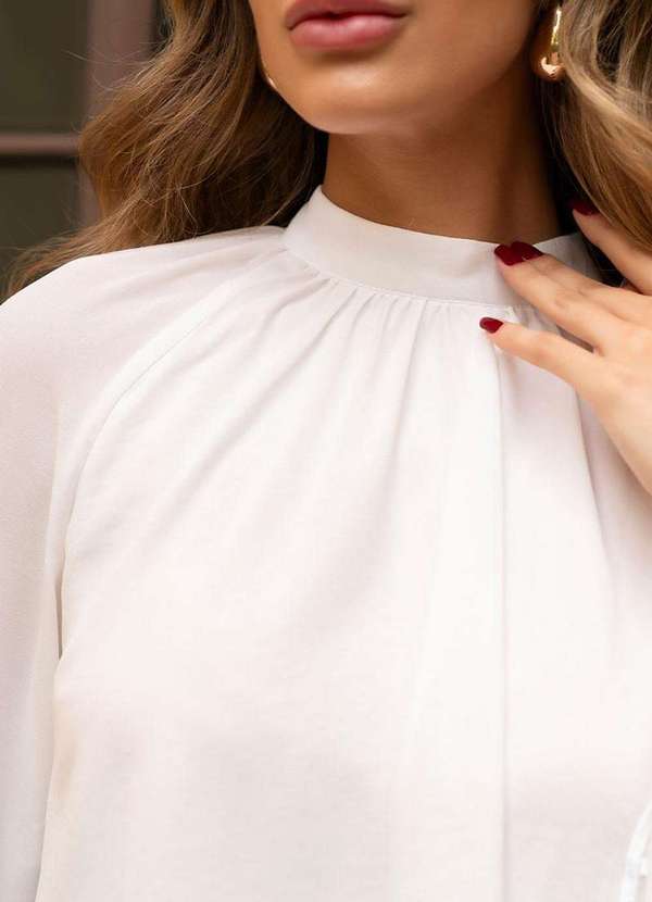 Miss Misses - Blusa Andressa Manga Longa Detalhe Capa Branco 8