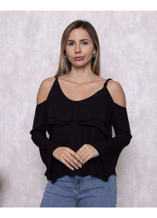 Cashier - Blusa Cashier com Babado Preto