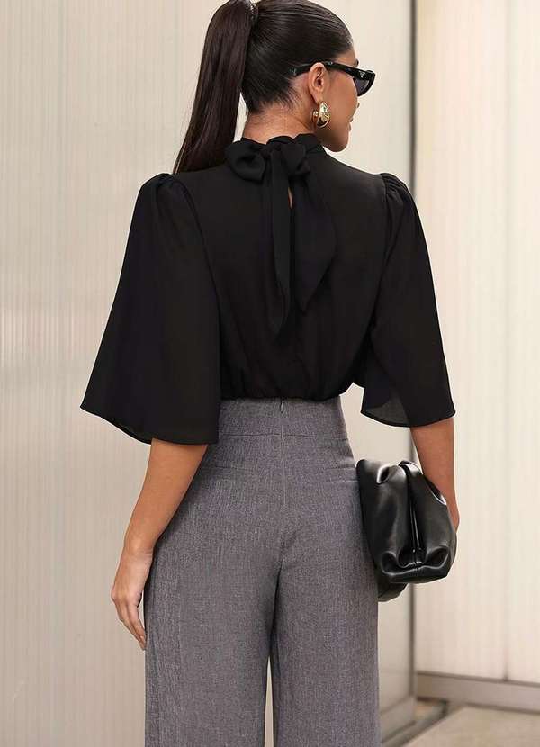 Dot Clothing - Blusa Dot Clothing Barra Elastico Preto 2