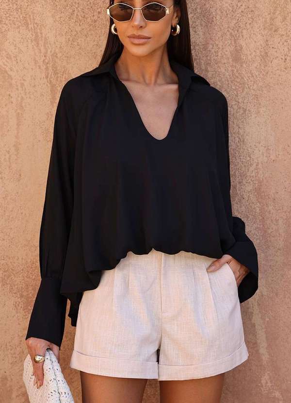 Dot Clothing - Blusa Dot Clothing Daisy Balone Preto