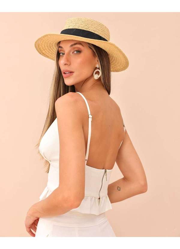 Dot Clothing - Blusa Dot Clothing Peplum Offwhite Branco 2