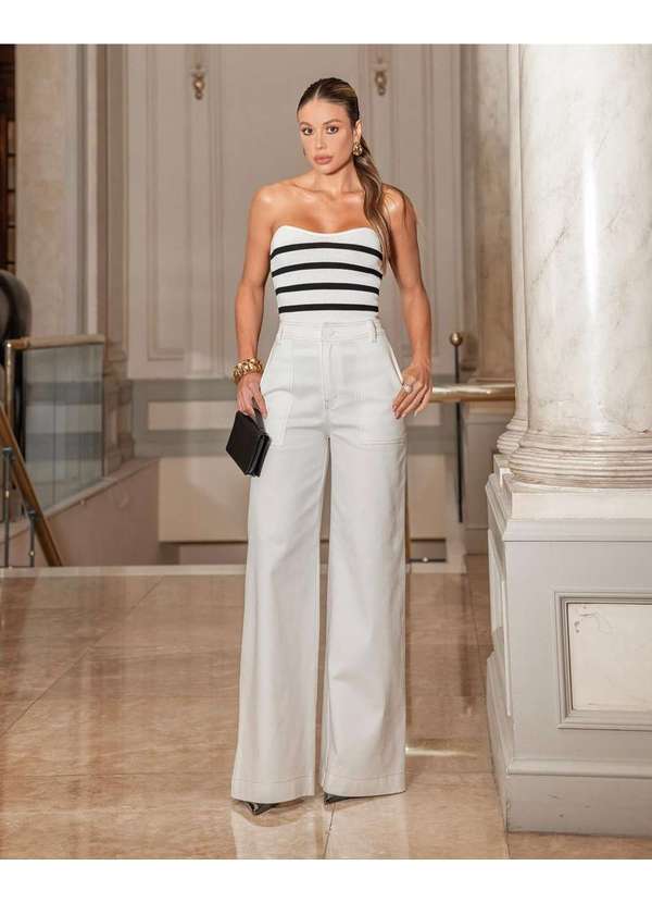 Dot Clothing - Blusa Dot Clothing Tqc Listrado Offwhite Branco 7