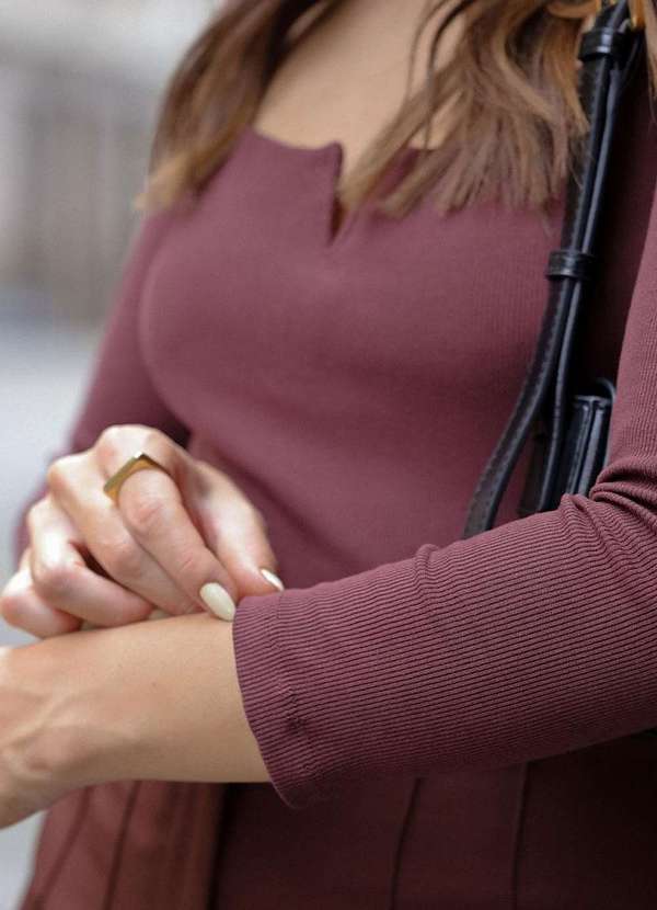 Miss Misses - Blusa Erica Canelado Manga Longa c/ Arco Marrom 6