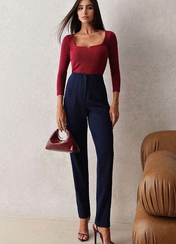 Miss Misses - Blusa Erica Canelado Manga Longa c/ Arco Vermelho 3