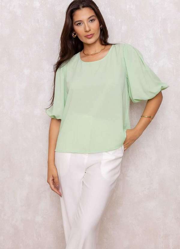 Innocence - Blusa Innocence Crepe Verde