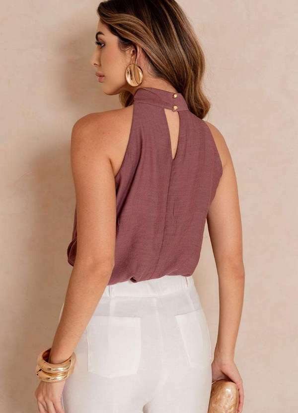 Miss Misses - Blusa Irene C/Detalhe Flor de Metal Roxo 2