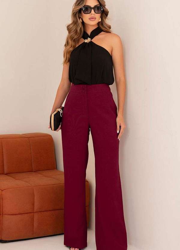 Miss Misses - Blusa Irene C/Detalhe Flor de Metal Preto 4