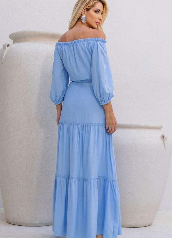 Miss Misses - Blusa Jane Ombro a Ombro Manga Longa Azul 5