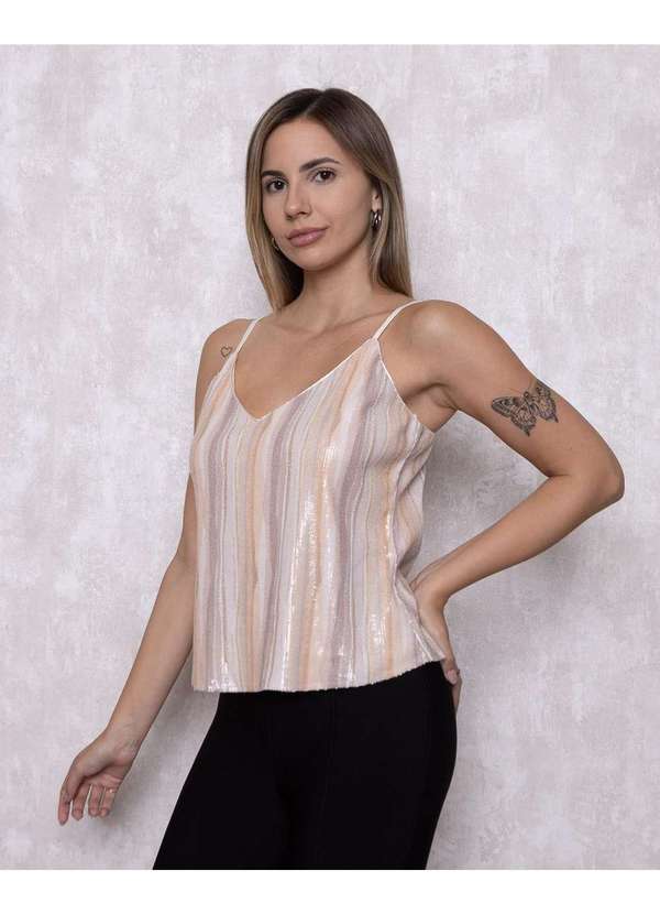 Karmani - Blusa Karmani Paete e Alcinha Bege 3