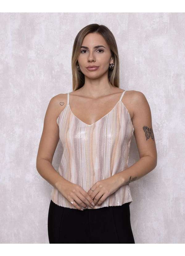 Karmani - Blusa Karmani Paete e Alcinha Bege 4